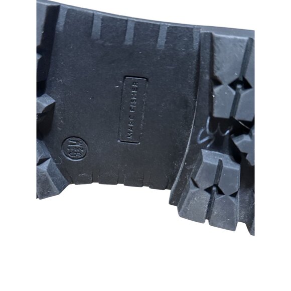 Marc Fisher Quilted Brown Lace-Up Ankle Boots With Side Zipper & Lug Sole 9.5 - Picture 9 of 10